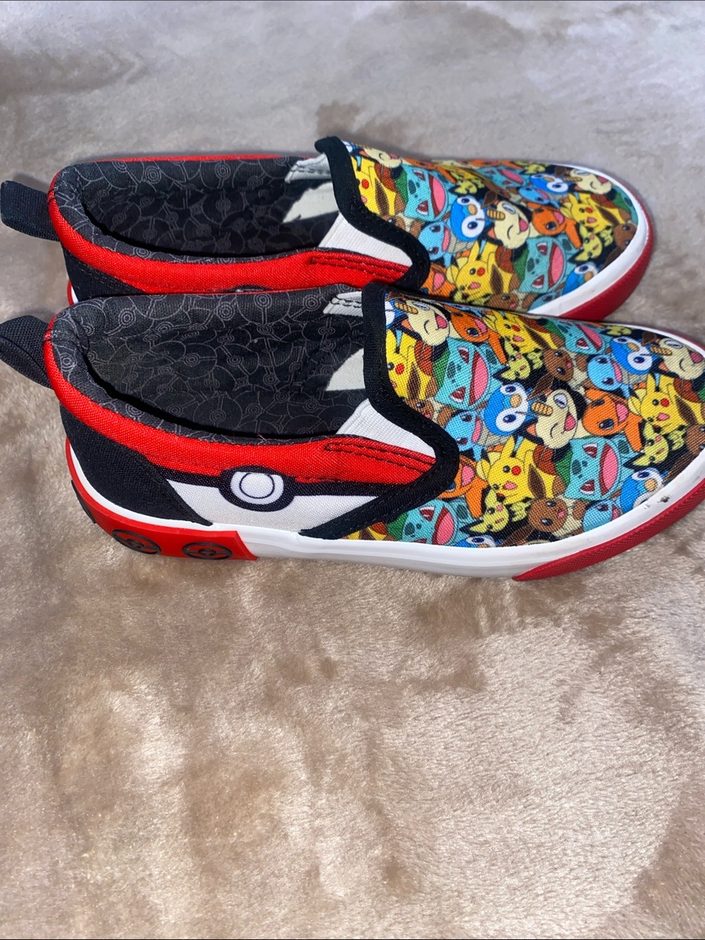 Pokemon Slip-On Kids Sneakers in Red, Black, Yellow, Blue